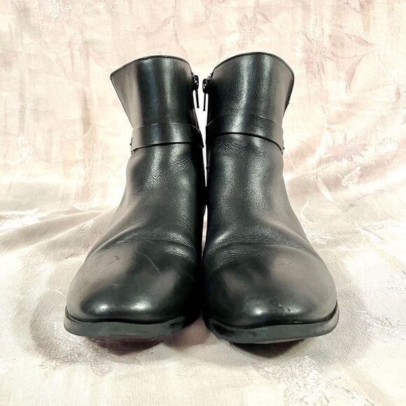 BLACK LEATHER ANKLE BOOTS by ALDO SIZE 8.5 - Picture 3 of 6